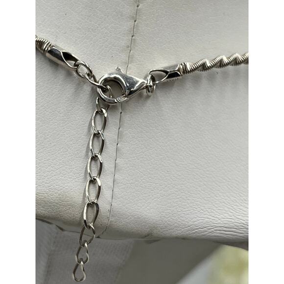 Milor Italy Sterling Silver Serpentine 8.2g Twisted Snake Torque Chain Necklace - Picture 10 of 12